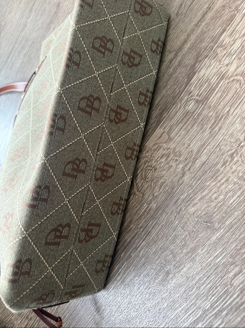 Dooney‎ and Bourke Signature Canvas Monogram Tote Brown Tan